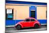 ¡Viva Mexico! Collection - Classic Red VW Beetle Car and Colorful Wall-Philippe Hugonnard-Mounted Photographic Print