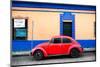 ¡Viva Mexico! Collection - Classic Red VW Beetle Car and Colorful Wall-Philippe Hugonnard-Mounted Photographic Print