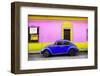 ¡Viva Mexico! Collection - Classic Royal Blue VW Beetle Car and Colorful Wall-Philippe Hugonnard-Framed Photographic Print