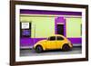 ¡Viva Mexico! Collection - Classic Yellow VW Beetle Car and Colorful Wall-Philippe Hugonnard-Framed Photographic Print