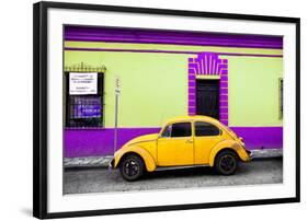 ¡Viva Mexico! Collection - Classic Yellow VW Beetle Car and Colorful Wall-Philippe Hugonnard-Framed Photographic Print