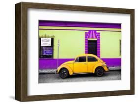 ¡Viva Mexico! Collection - Classic Yellow VW Beetle Car and Colorful Wall-Philippe Hugonnard-Framed Photographic Print