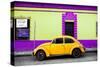 ¡Viva Mexico! Collection - Classic Yellow VW Beetle Car and Colorful Wall-Philippe Hugonnard-Stretched Canvas