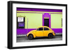 ¡Viva Mexico! Collection - Classic Yellow VW Beetle Car and Colorful Wall-Philippe Hugonnard-Framed Photographic Print