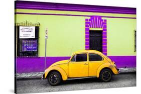 ¡Viva Mexico! Collection - Classic Yellow VW Beetle Car and Colorful Wall-Philippe Hugonnard-Stretched Canvas