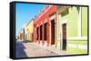 ¡Viva Mexico! Collection - Color Street in Campeche-Philippe Hugonnard-Framed Stretched Canvas
