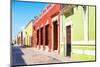 ¡Viva Mexico! Collection - Color Street in Campeche-Philippe Hugonnard-Mounted Photographic Print