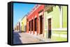 ¡Viva Mexico! Collection - Color Street in Campeche-Philippe Hugonnard-Framed Stretched Canvas