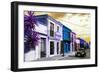 ¡Viva Mexico! Collection - Colorful Facades and Black VW Beetle Car II-Philippe Hugonnard-Framed Photographic Print