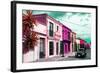 ¡Viva Mexico! Collection - Colorful Facades and Black VW Beetle Car III-Philippe Hugonnard-Framed Photographic Print