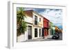 ¡Viva Mexico! Collection - Colorful Facades and Black VW Beetle Car-Philippe Hugonnard-Framed Photographic Print