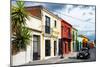 ¡Viva Mexico! Collection - Colorful Facades and Black VW Beetle Car-Philippe Hugonnard-Mounted Photographic Print