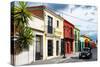 ¡Viva Mexico! Collection - Colorful Facades and Black VW Beetle Car-Philippe Hugonnard-Stretched Canvas