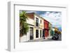 ¡Viva Mexico! Collection - Colorful Facades and Black VW Beetle Car-Philippe Hugonnard-Framed Photographic Print