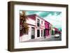 ¡Viva Mexico! Collection - Colorful Facades and White VW Beetle Car II-Philippe Hugonnard-Framed Photographic Print