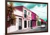 ¡Viva Mexico! Collection - Colorful Facades and White VW Beetle Car II-Philippe Hugonnard-Framed Photographic Print