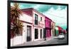 ¡Viva Mexico! Collection - Colorful Facades and White VW Beetle Car II-Philippe Hugonnard-Framed Photographic Print