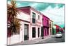 ¡Viva Mexico! Collection - Colorful Facades and White VW Beetle Car II-Philippe Hugonnard-Mounted Photographic Print