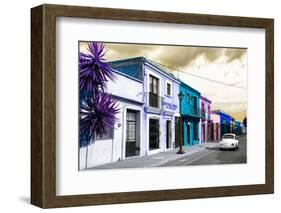 ¡Viva Mexico! Collection - Colorful Facades and White VW Beetle Car III-Philippe Hugonnard-Framed Photographic Print