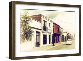 ¡Viva Mexico! Collection - Colorful Facades and White VW Beetle Car IV-Philippe Hugonnard-Framed Photographic Print