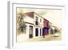 ¡Viva Mexico! Collection - Colorful Facades and White VW Beetle Car IV-Philippe Hugonnard-Framed Photographic Print
