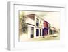 ¡Viva Mexico! Collection - Colorful Facades and White VW Beetle Car IV-Philippe Hugonnard-Framed Photographic Print