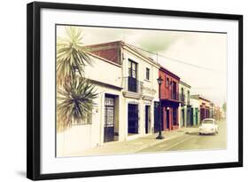 ¡Viva Mexico! Collection - Colorful Facades and White VW Beetle Car IV-Philippe Hugonnard-Framed Photographic Print