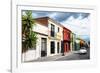 ¡Viva Mexico! Collection - Colorful Facades and White VW Beetle Car-Philippe Hugonnard-Framed Photographic Print