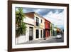 ¡Viva Mexico! Collection - Colorful Facades and White VW Beetle Car-Philippe Hugonnard-Framed Photographic Print