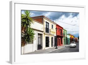 ¡Viva Mexico! Collection - Colorful Facades and White VW Beetle Car-Philippe Hugonnard-Framed Photographic Print