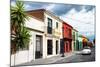 ¡Viva Mexico! Collection - Colorful Facades and White VW Beetle Car-Philippe Hugonnard-Mounted Photographic Print