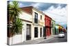 ¡Viva Mexico! Collection - Colorful Facades and White VW Beetle Car-Philippe Hugonnard-Stretched Canvas