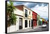 ¡Viva Mexico! Collection - Colorful Facades and White VW Beetle Car-Philippe Hugonnard-Framed Stretched Canvas