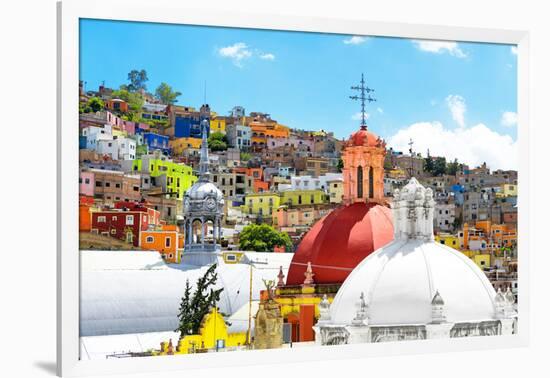 ¡Viva Mexico! Collection - Colorful Houses and Double Domes of Churches - Guanajuato-Philippe Hugonnard-Framed Photographic Print
