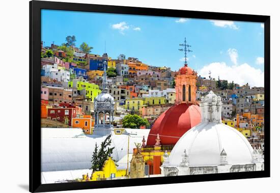 ¡Viva Mexico! Collection - Colorful Houses and Double Domes of Churches - Guanajuato-Philippe Hugonnard-Framed Photographic Print