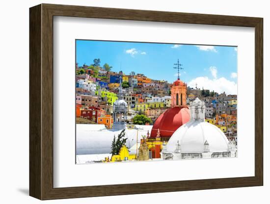 ¡Viva Mexico! Collection - Colorful Houses and Double Domes of Churches - Guanajuato-Philippe Hugonnard-Framed Photographic Print