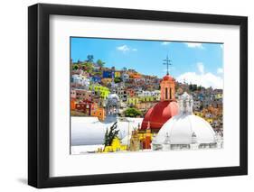 ¡Viva Mexico! Collection - Colorful Houses and Double Domes of Churches - Guanajuato-Philippe Hugonnard-Framed Photographic Print