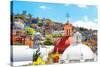 ¡Viva Mexico! Collection - Colorful Houses and Double Domes of Churches - Guanajuato-Philippe Hugonnard-Stretched Canvas