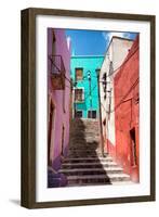 ?Viva Mexico! Collection - Colorful Houses and Staircase - Guanajuato-Philippe Hugonnard-Framed Photographic Print