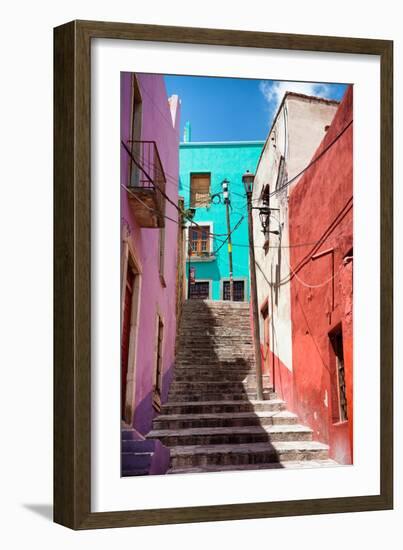 ?Viva Mexico! Collection - Colorful Houses and Staircase - Guanajuato-Philippe Hugonnard-Framed Photographic Print