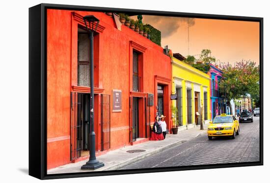 ¡Viva Mexico! Collection - Colorful Mexican Street at Sunset-Philippe Hugonnard-Framed Stretched Canvas