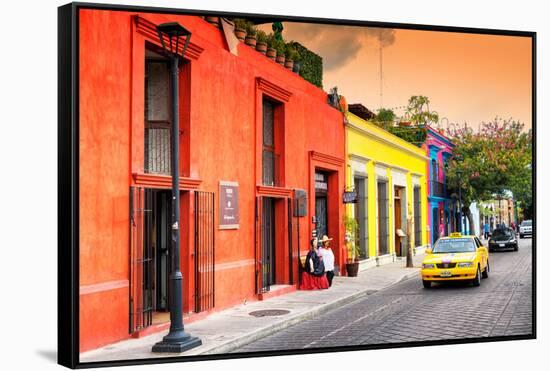 ¡Viva Mexico! Collection - Colorful Mexican Street at Sunset-Philippe Hugonnard-Framed Stretched Canvas