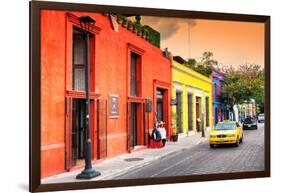 ¡Viva Mexico! Collection - Colorful Mexican Street at Sunset-Philippe Hugonnard-Framed Photographic Print