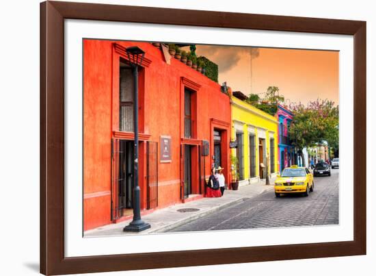 ¡Viva Mexico! Collection - Colorful Mexican Street at Sunset-Philippe Hugonnard-Framed Photographic Print