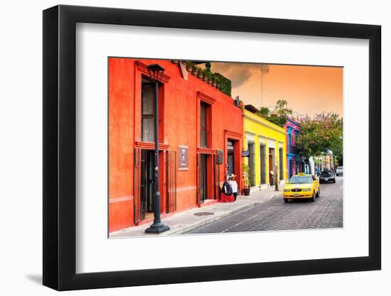 ¡Viva Mexico! Collection - Colorful Mexican Street at Sunset-Philippe Hugonnard-Framed Photographic Print