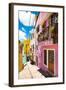 ¡Viva Mexico! Collection - Colorful Street - Guanajuato-Philippe Hugonnard-Framed Photographic Print