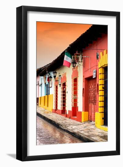 ¡Viva Mexico! Collection - Colorful Street Scene at Sunset II-Philippe Hugonnard-Framed Premium Photographic Print