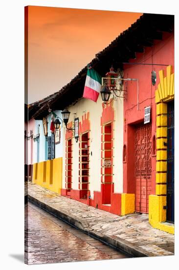 ¡Viva Mexico! Collection - Colorful Street Scene at Sunset II-Philippe Hugonnard-Stretched Canvas