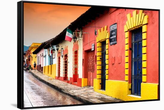 ¡Viva Mexico! Collection - Colorful Street Scene at Sunset-Philippe Hugonnard-Framed Stretched Canvas