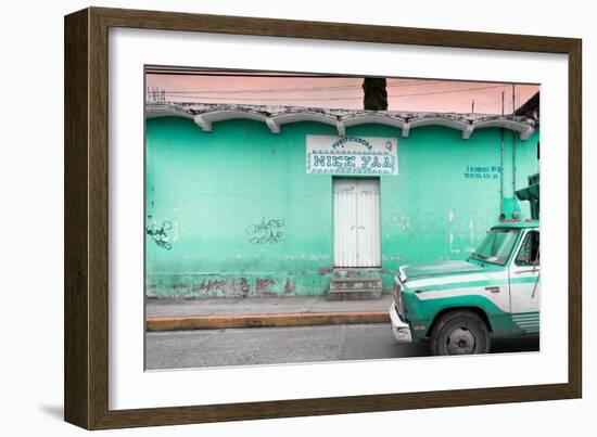 ¡Viva Mexico! Collection - Coral Green Truck-Philippe Hugonnard-Framed Photographic Print